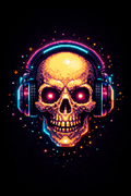 FORFAIT - Retro Gamer Skull Pixel Art