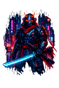 FORFAIT À VIE  - Cyberpunk Samurai Pixel Art