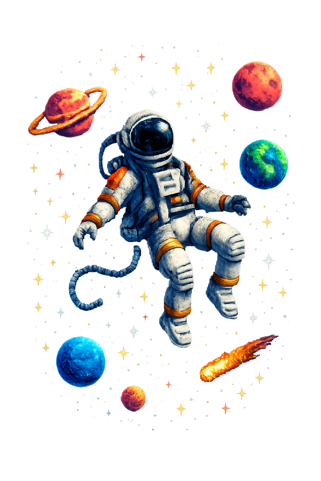FORFAIT DE BASE  - Retro Astronaut Pixel Art